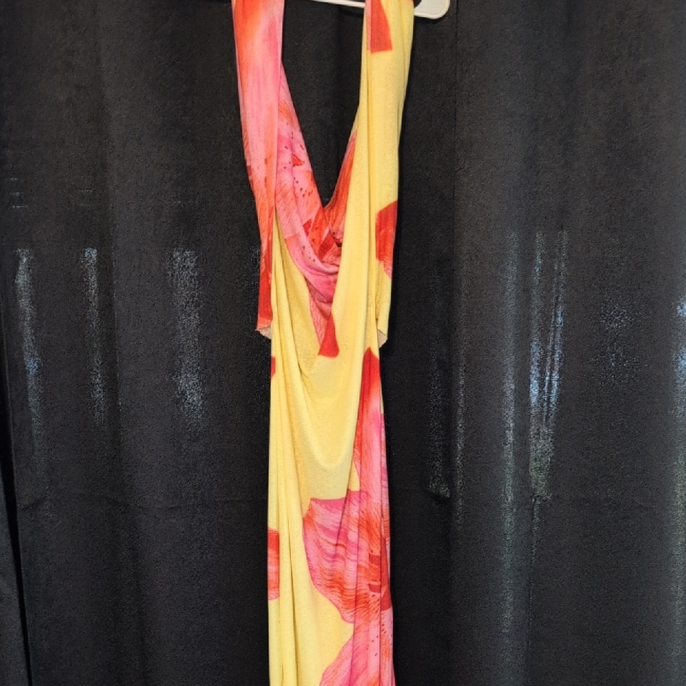 Boohoo Yellow and Pink Floral Dress